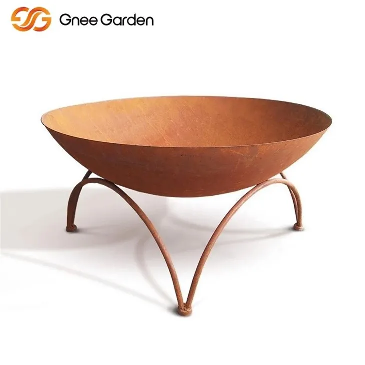 Corten Industrial Round Fire Pit Style