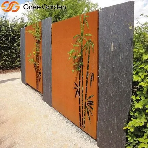 לוחות קיר מתכת דקורטיביים של Corten Laser Cut Bamboo