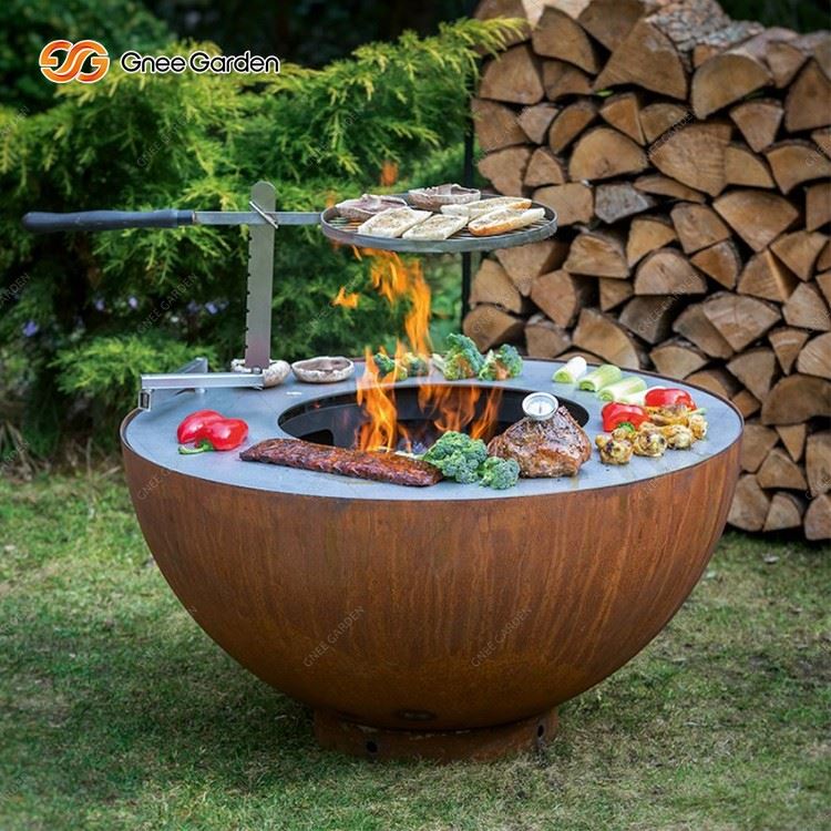 Corten Steel BBQ Grill Easily Assembled