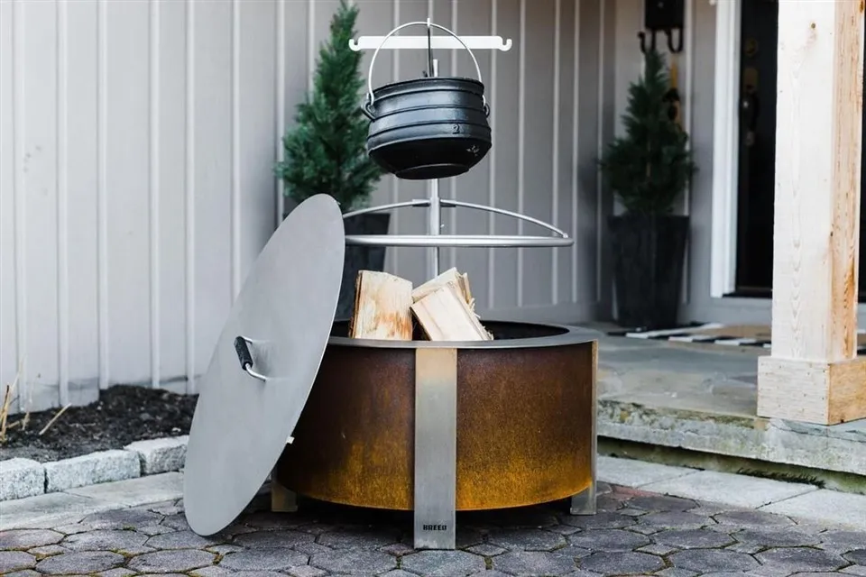 בור אש שריפת עץ נירוסטה